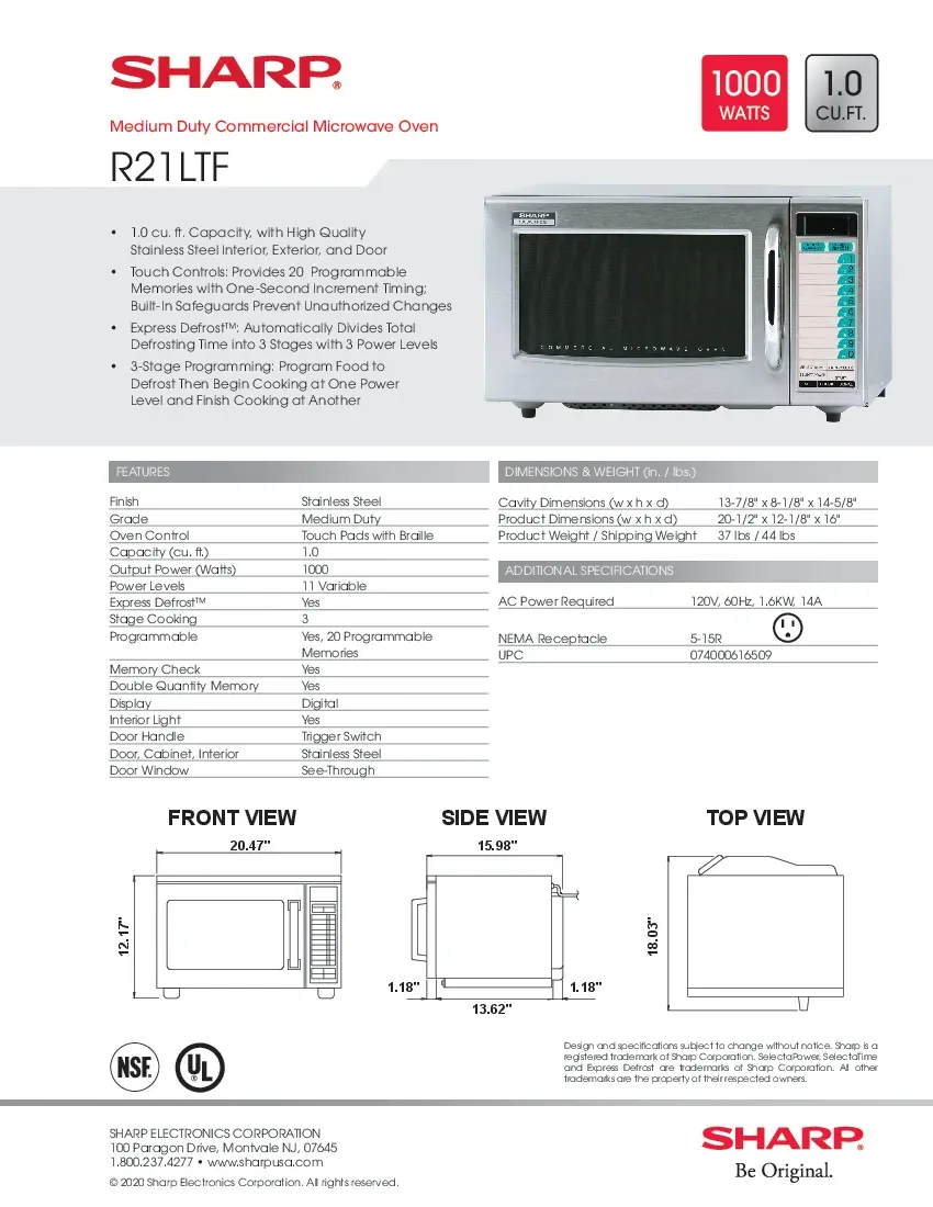 sharp-r21ltf-microwave-oven-120v-medium-duty-1000-watts-specsheet-2607261yfnsi.pdf